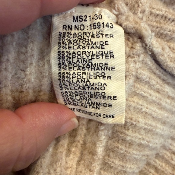 FRNCH Paris Wool Blend Tan Sweater Vest, Size Medium - Picture 8 of 10